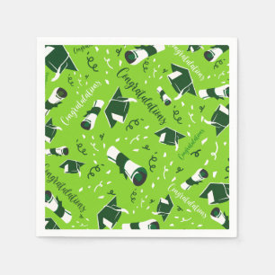 Green Graduation Congratulations Napkins