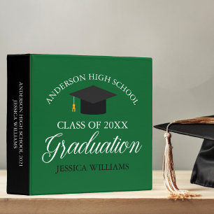 Green Graduation Custom 2026 Senior Photo Album 3 Ring Binder