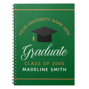 Green Graduation Custom Graduate Keepsake Notebook