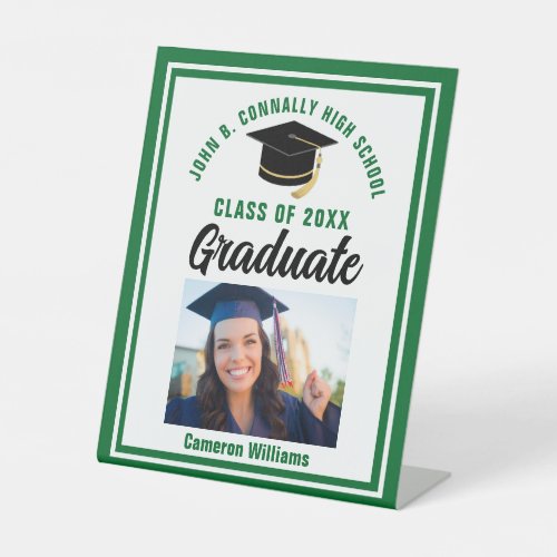 Green Graduation Custom Graduate Photo Party Pedestal Sign