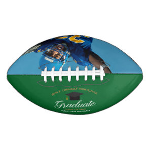 Green Graduation Custom High School Graduate Photo Football