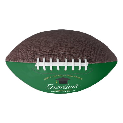 Green Graduation Custom School 2024 Graduate Football