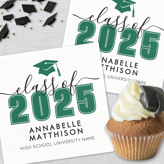 Green Graduation Napkins (Graduate Green Graduation Napkins)