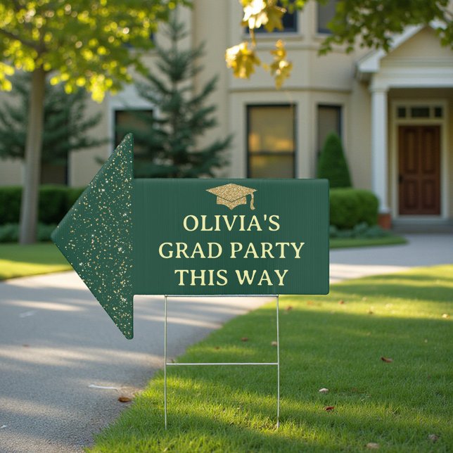 Green Graduation Party Arrow Yard Sign (Creator Uploaded)