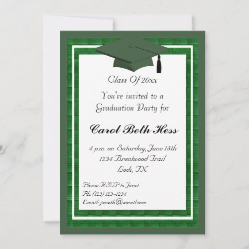 Green Graduation Party Invitation