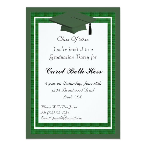 Green Graduation Party Invitation | Zazzle