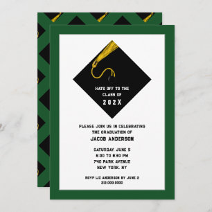 Green Graduation Party Invitations
