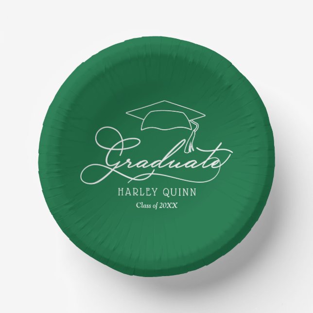 Green Graduation Party Paper Bowls (Front)