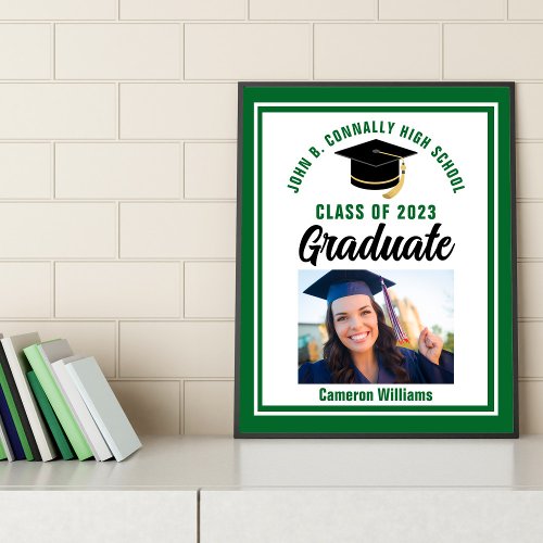 Green Graduation Personalized Graduate Photo Party Poster