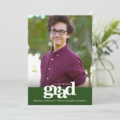 Green graduation photo modern bold typography announcement (Standing Front)