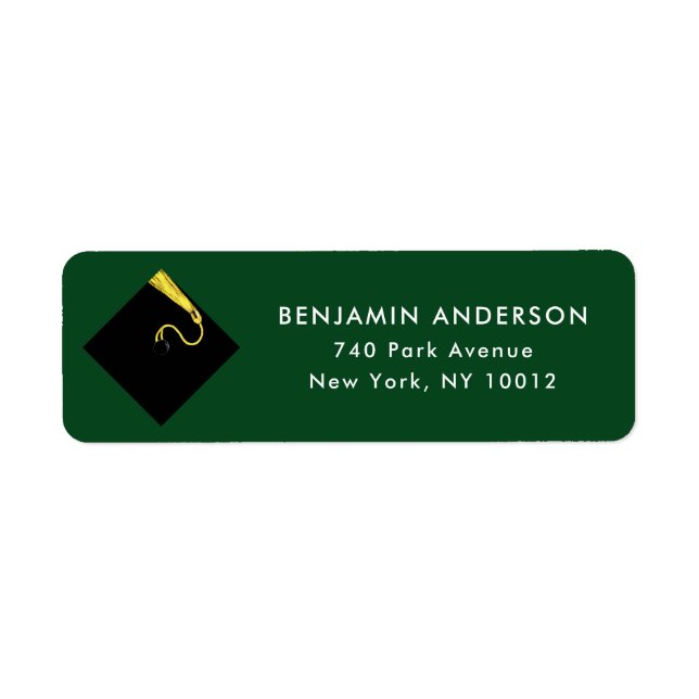 Green Graduation Return Address Labels (Front)