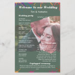 Green Graffiti Wedding Program Torn paper photo
