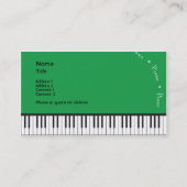 Green Grand Piano Business Card (Back)