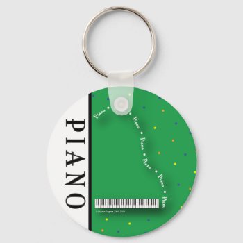 Green Grand Piano Keychain by lovescolor at Zazzle