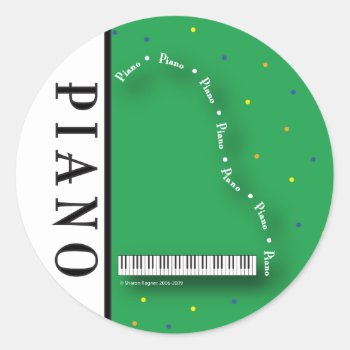 Green Grand Piano Stickers by lovescolor at Zazzle
