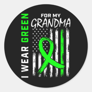 Green Grandma Kidney Disease Cerebral Palsy Awaren Classic Round Sticker