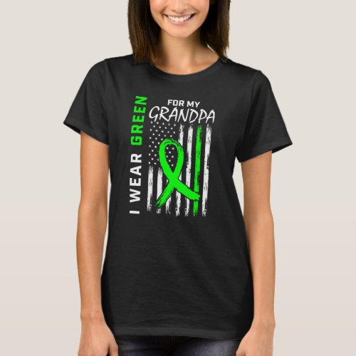 Green Grandpa Kidney Disease Cerebral Palsy Awaren T_Shirt