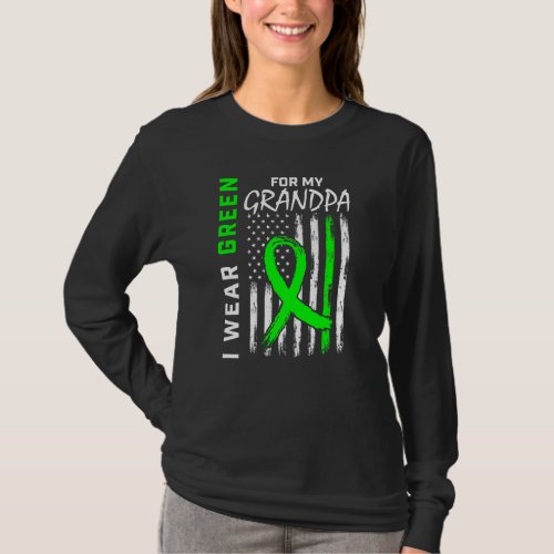 Green Grandpa Kidney Disease Cerebral Palsy Awaren T_Shirt