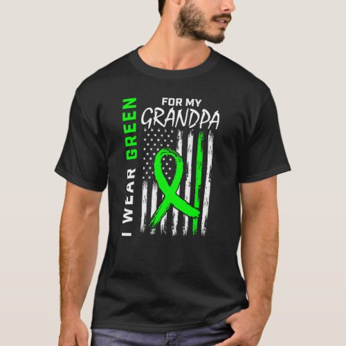 Green Grandpa Kidney Disease Cerebral Palsy Awaren T_Shirt