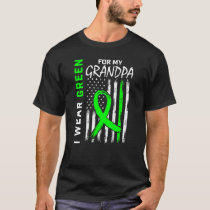 Green Grandpa Kidney Disease Cerebral Palsy Awaren T-Shirt