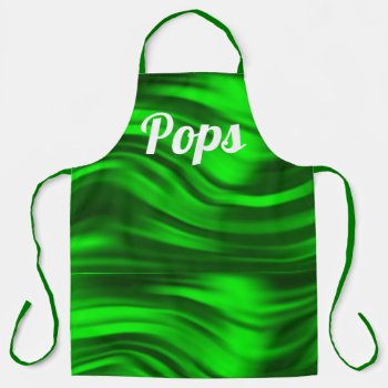 Green Grandpa Personalized Neon Marble Apron by Lorriscustomart at Zazzle