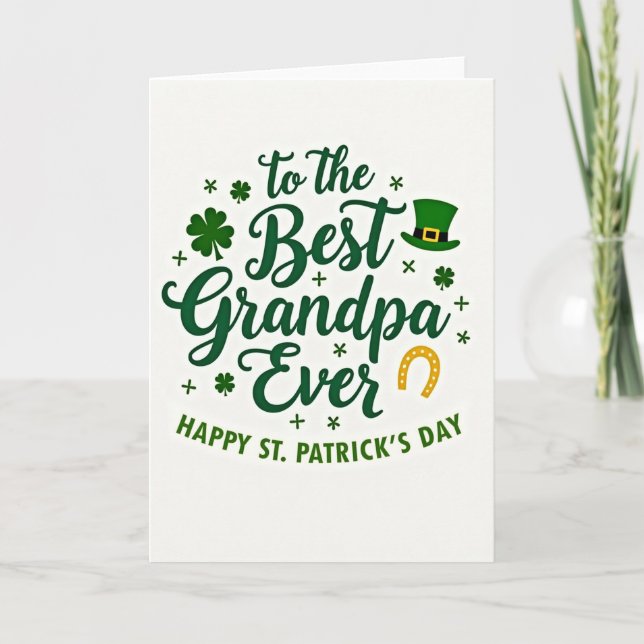 Green Grandpa Shamrock Card (Front)