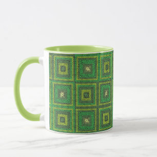 Green Granny Squares Pattern Mug