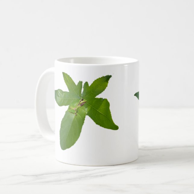 Green Grape Leaf Frog, Coffee Mug (Front Left)