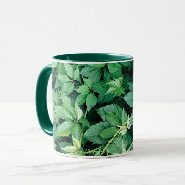 Green Grape Leaves Mug (Front Left)