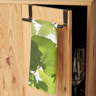 Green Grape Vine Leaves Vineyard Wine Kitchen Towel
