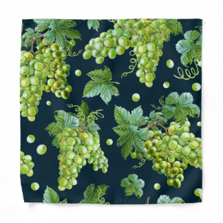 Green Grape: Watercolor Dark Pattern Bandana