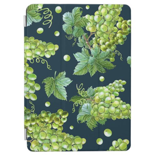 Green Grape Watercolor Dark Pattern iPad Air Cover