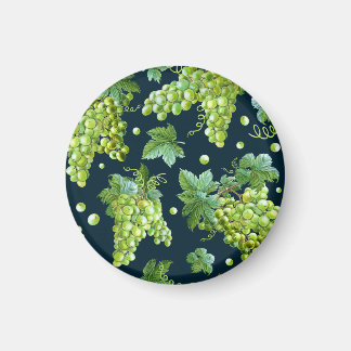 Green Grape: Watercolor Dark Pattern Magnet