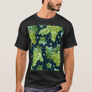 Green Grape: Watercolor Dark Pattern T-Shirt