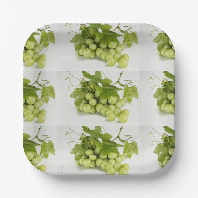 Green Grapes Custom 7 " Paper Plates (Front)