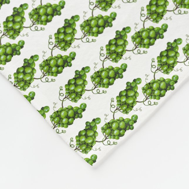 Green Grapes Fleece Blanket (Corner)
