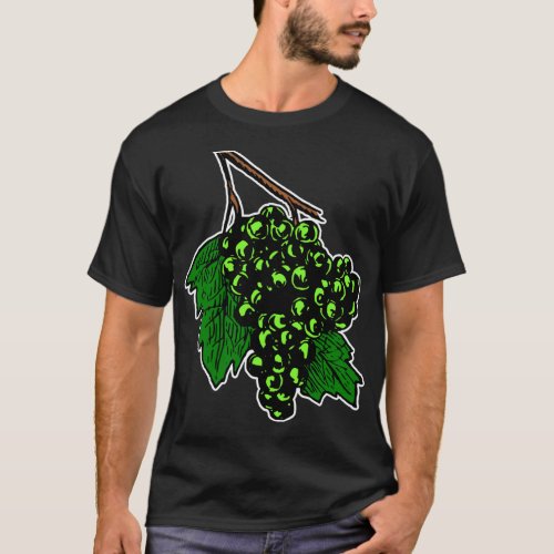 Green Grapes Graphic Fruit Cluster of Grapes T_Shirt