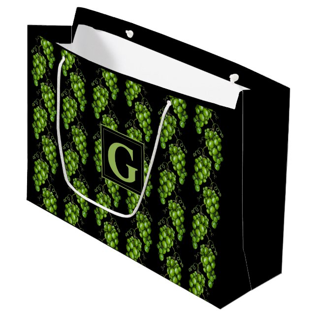 Green Grapes Large Gift Bag (Front Angled)