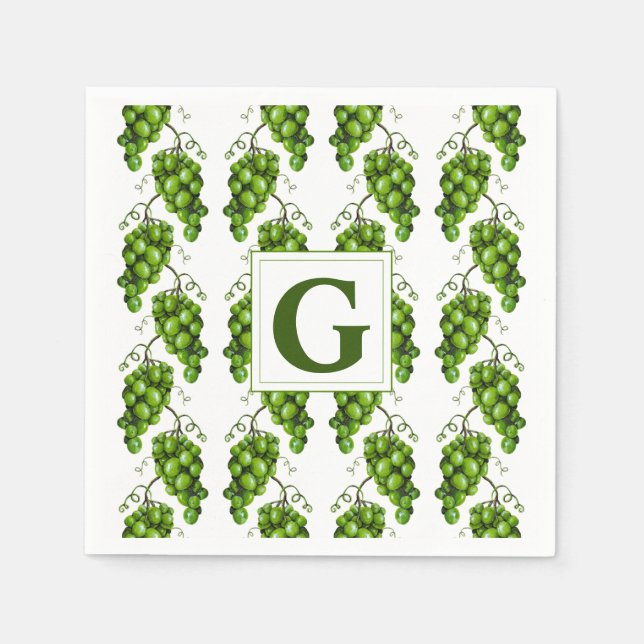 Green Grapes Paper Napkin (Front)