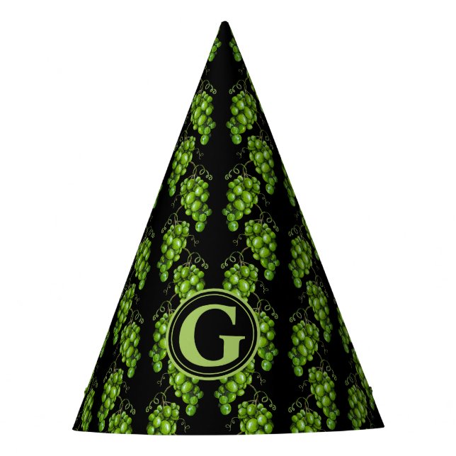 Green Grapes Paper Party Hat (Front)