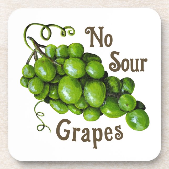 Green Grapes Plastic Coaster (Front)