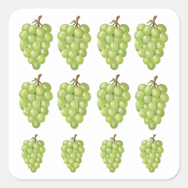 Green Grapes Square Sticker (Front)