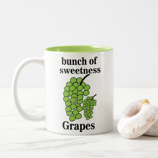 Green Grapes  Two-Tone Coffee Mug (With Donut)