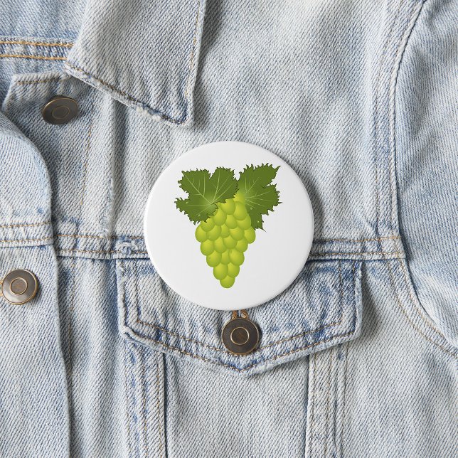 Green Grapes Vine Leaves Fresh Fruit Button (Creator Uploaded)