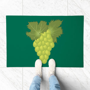 Green Grapes Vine Leaves Fresh Fruit Doormat