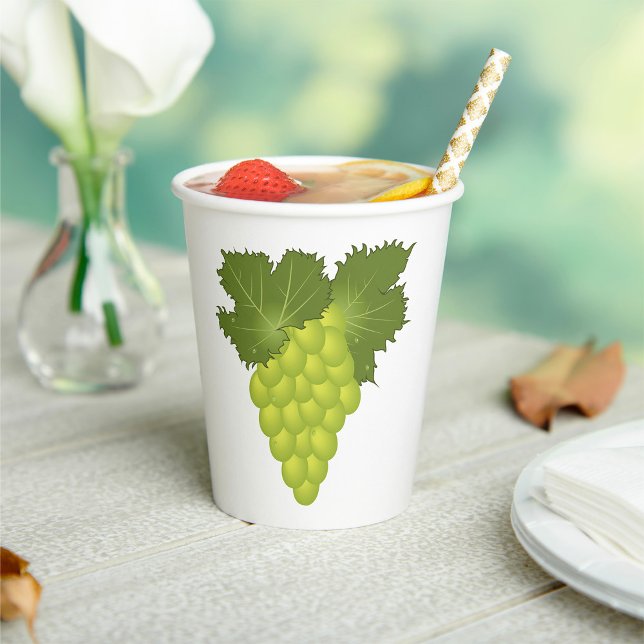 Green Grapes Vine Leaves Fresh Fruit Paper Cups (Creator Uploaded)