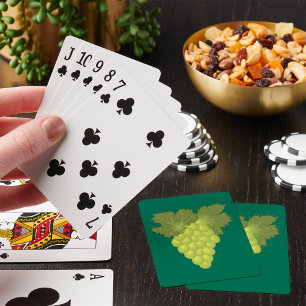 Green Grapes Vine Leaves Fresh Fruit Poker Cards