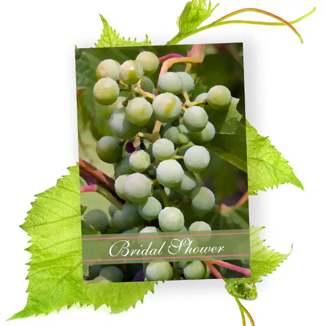 Green Grapes Vineyard Bridal Shower Invitation Zazzle