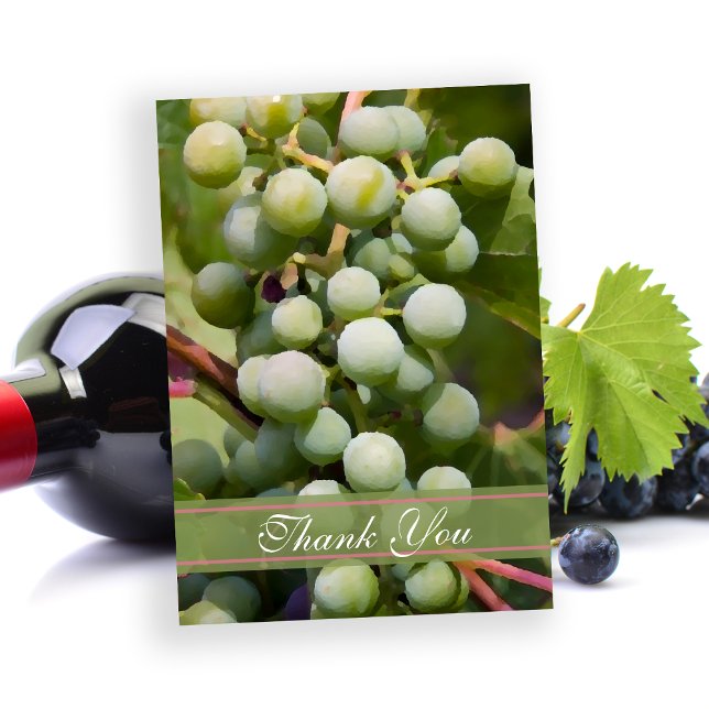 Green Grapes Vineyard Flat Thank You Card (Creator Uploaded)