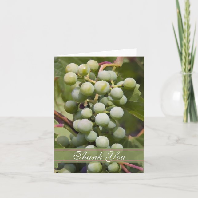 Green Grapes Vineyard Thank You Card (Front)